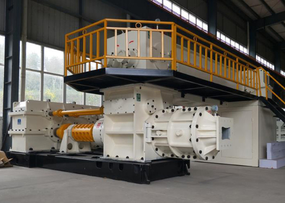 Động cơ diesel Máy sản xuất gạch đỏ đất sét rỗng Máy đùn chân không