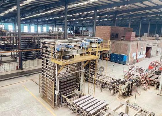 Đường dây sản xuất tự động cho việc làm khối rỗng đất sét với máy sấy đường hầm và công suất lớn 800 tấn / ngày