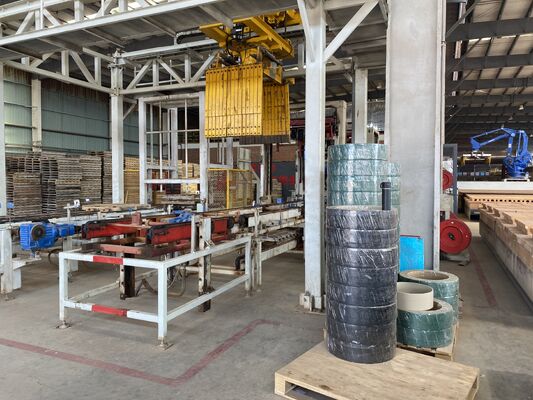 Hệ thống thả và đóng gói tự động cho gạch đốt trong dây chuyền sản xuất gạch đất sét với máy sấy đường hầm, lò hầm